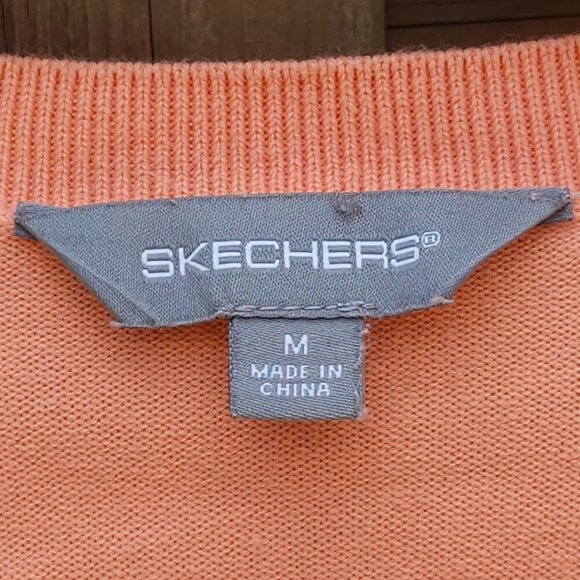 ATTRACTIVE SKECHERS Rollerskating Sweater Women's Size Medium PEACH Arm Stripes - Picture 2 of 7